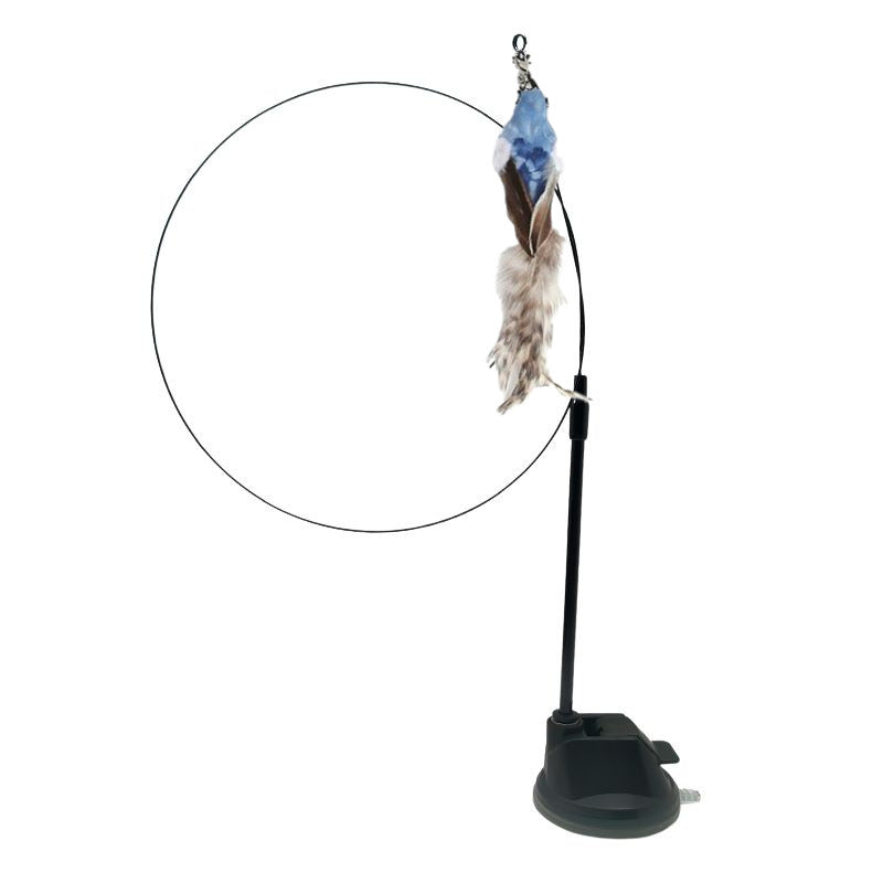 Interactive Feather Wand Cat Toy | Bird Teaser Stick for Indoor Cats